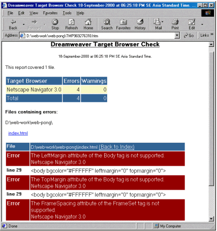 Check Browser Report